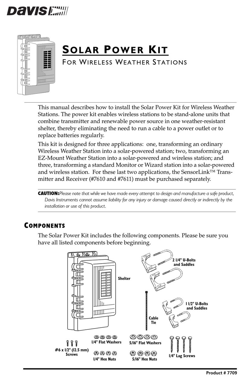 DAVIS 7709 Solar Power kit User manual
