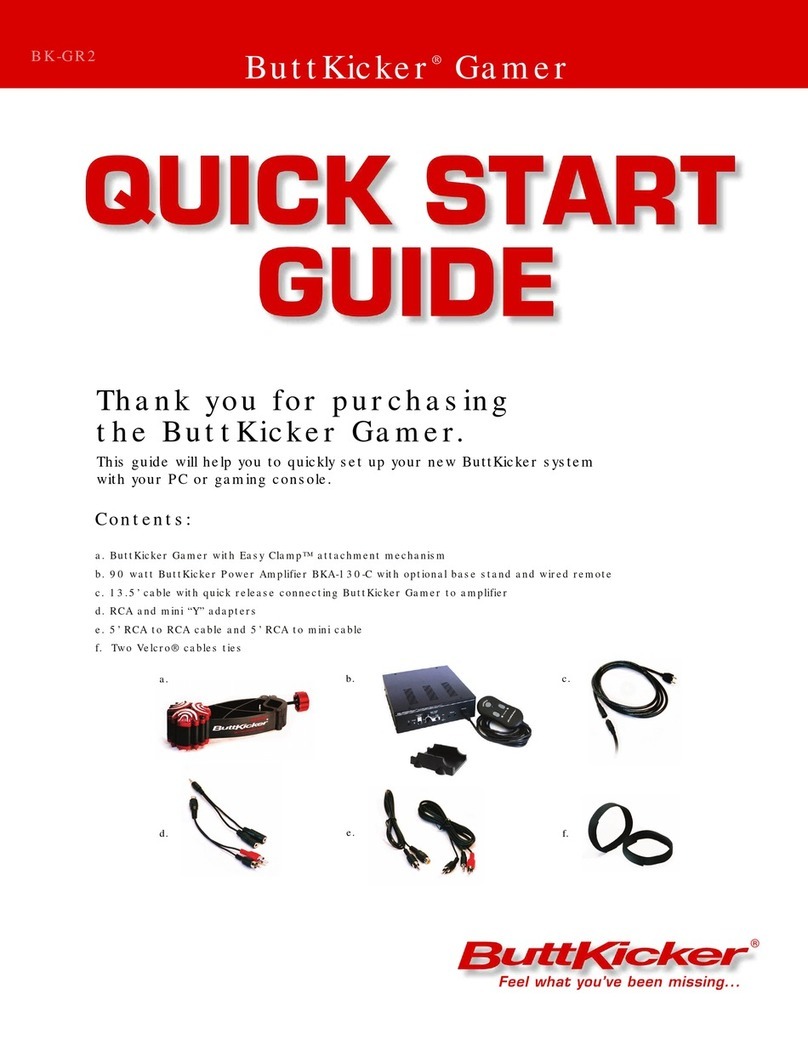 ButtKicker ButtKicker Gamer BK-GR2 quick start guide