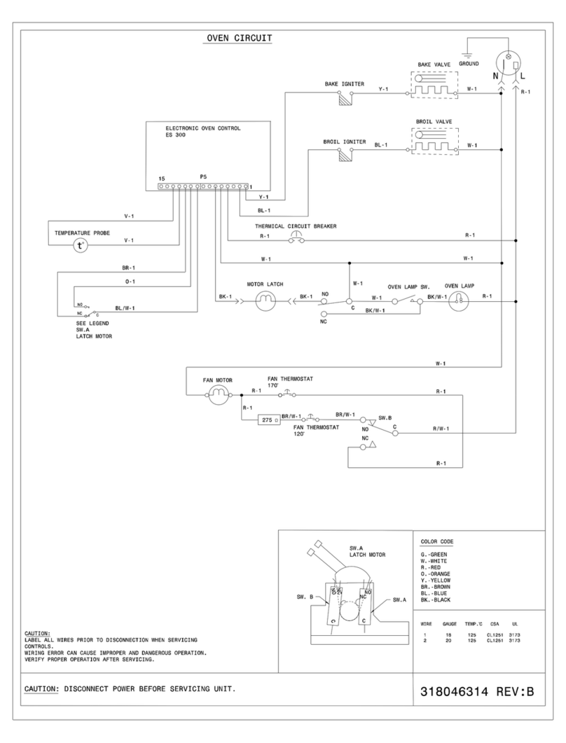 Frigidaire Oven circuit Wiring diagram