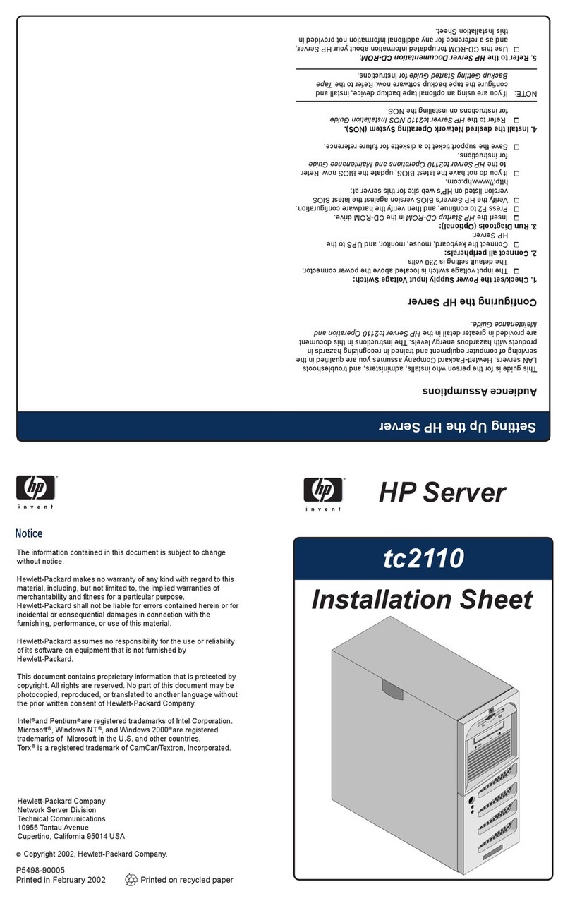 HP Tc2110 - Server - 128 MB RAM Assembly instructions