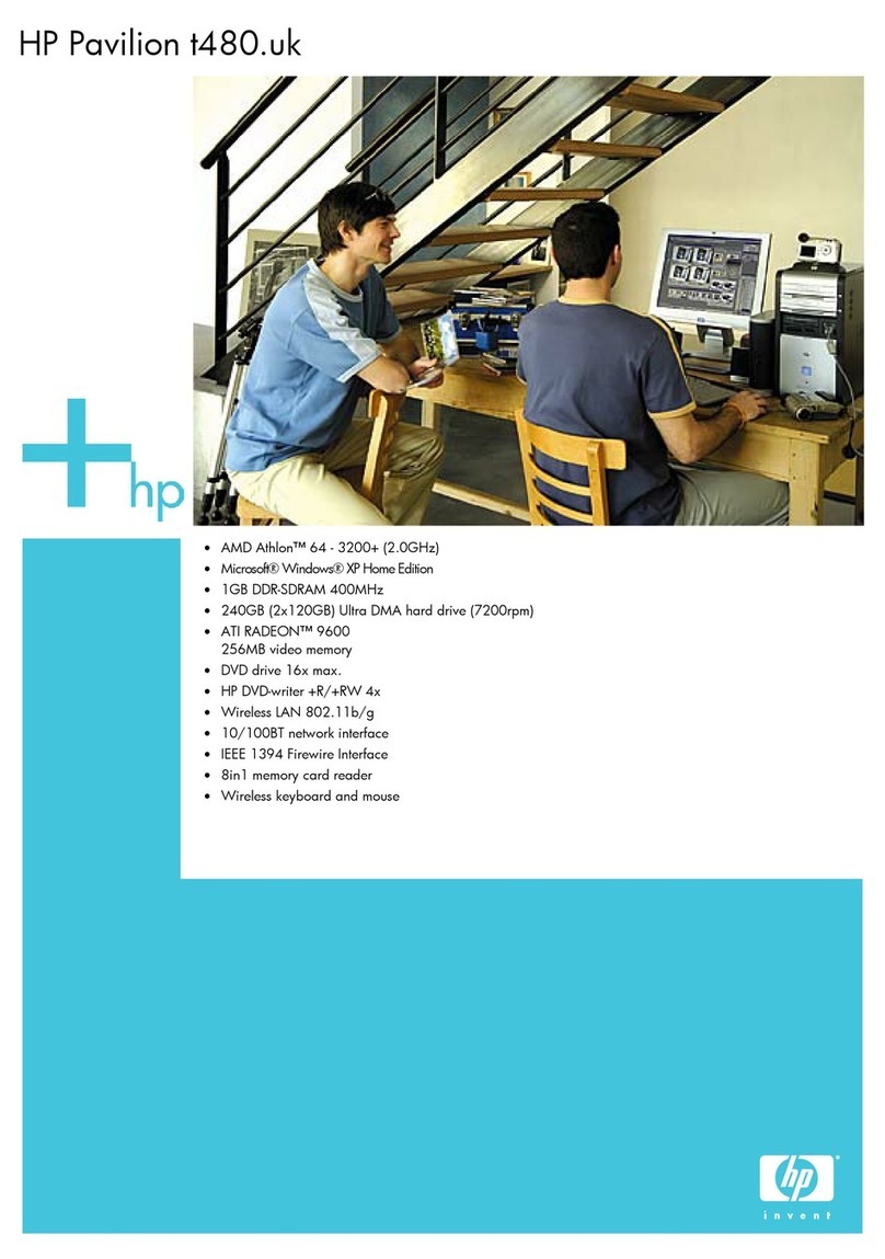 HP Pavilion t400 - Desktop PC Installation instructions