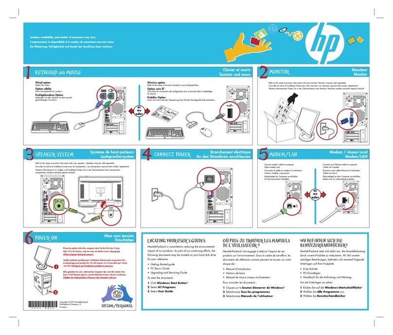 HP Pavilion t3700 - Desktop PC Setup poster