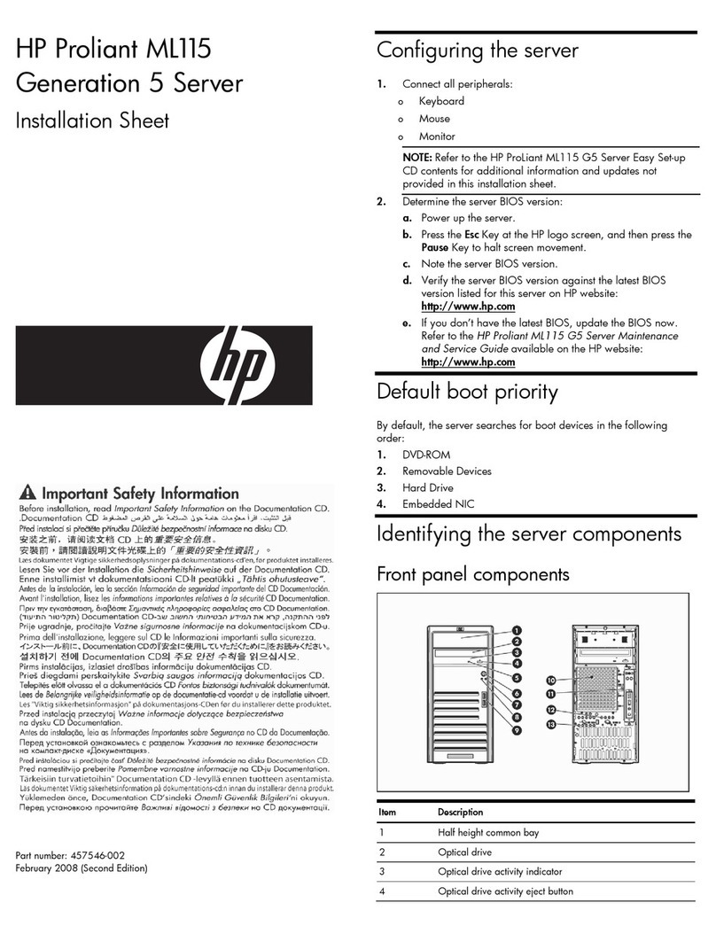 HP ProLiant ML115 G5 Assembly instructions