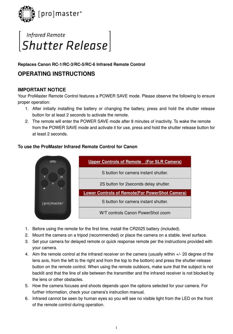 pro master Wireless Remote Shutter User manual