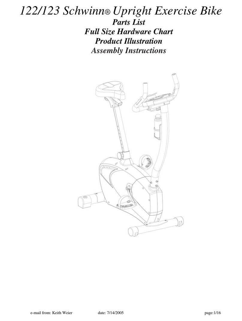 Schwinn Fitness 122 Parts and assembly manual