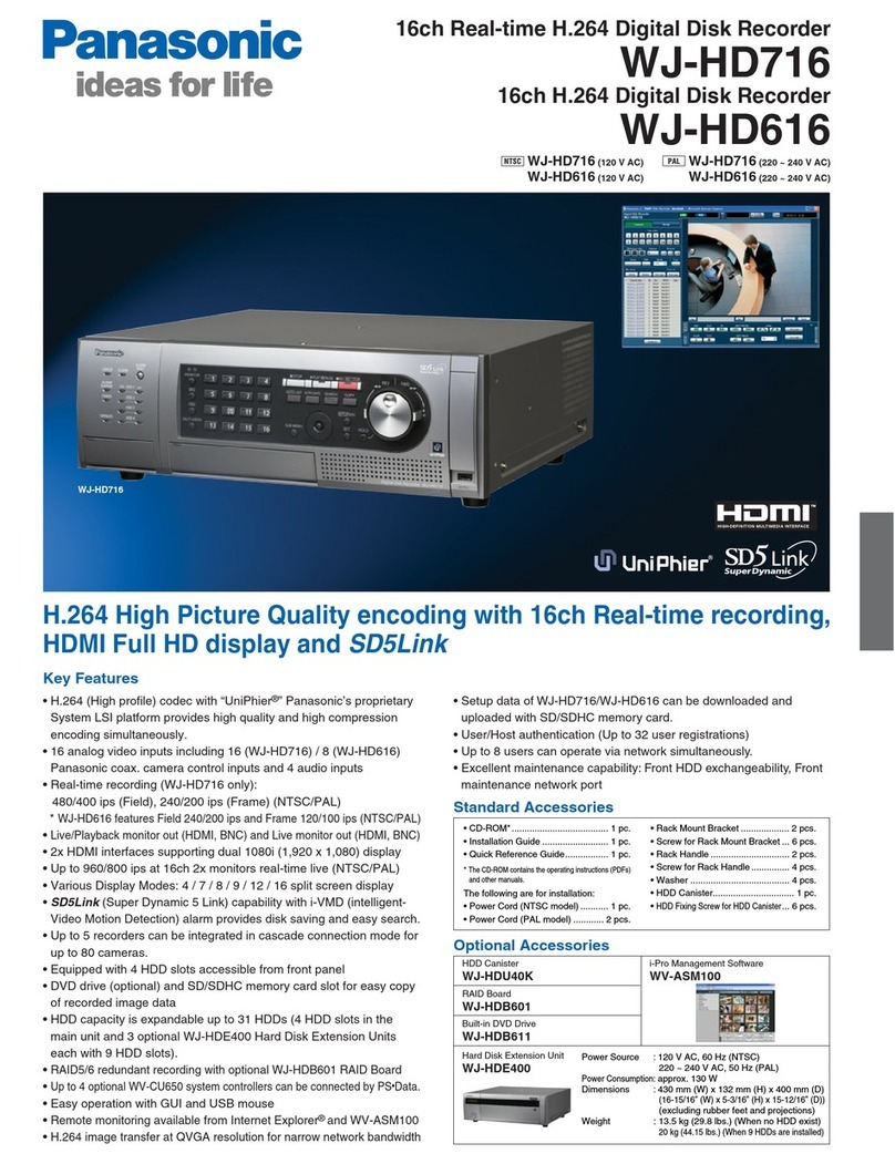 Panasonic WJ-HD616/1000 specification