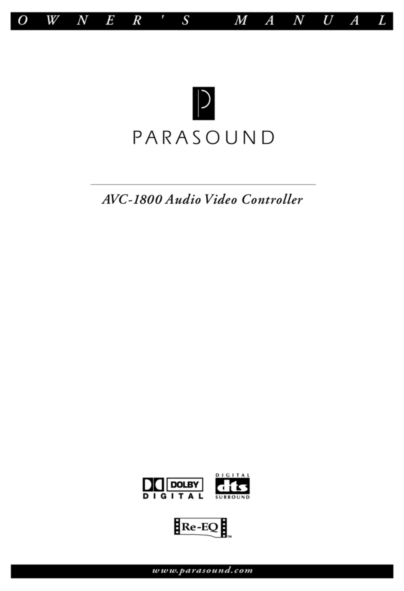 Parasound AVC-1800 owner's manual