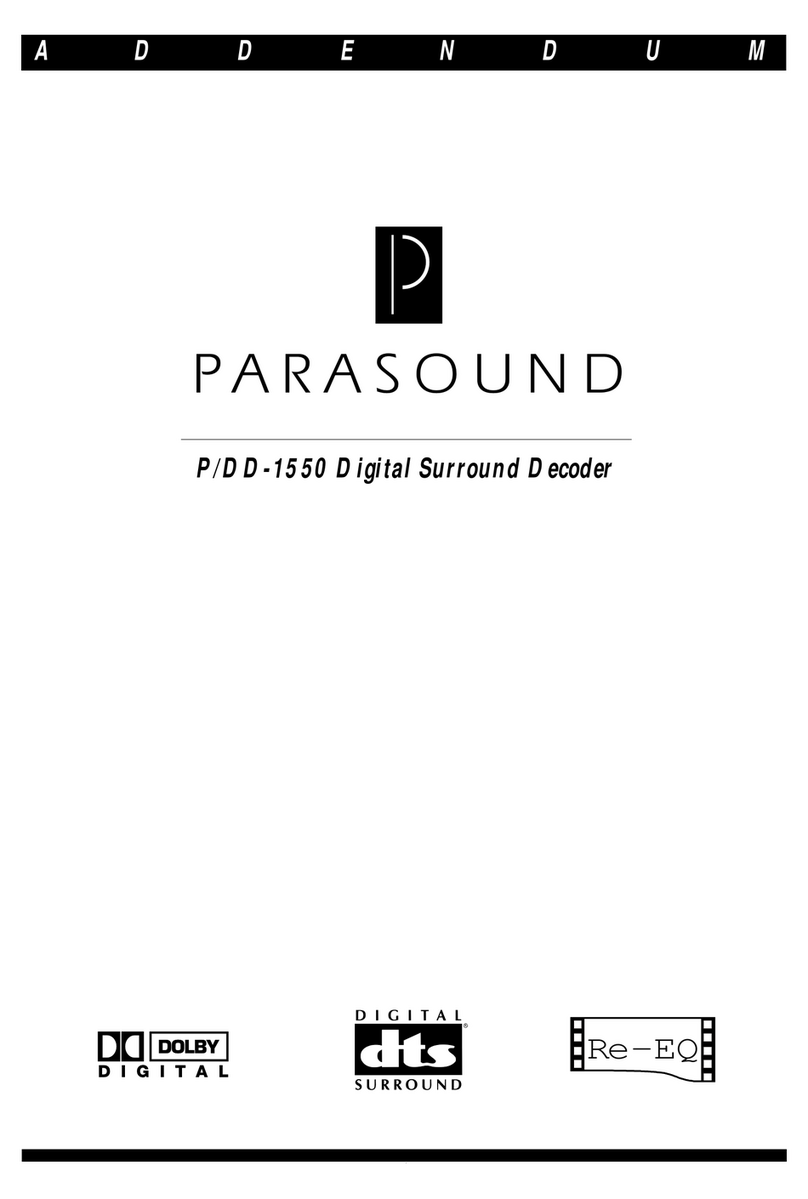 Parasound P/DD-1550 Installation and operating instructions Parasound P/DD-1550 Installation and operating instructions