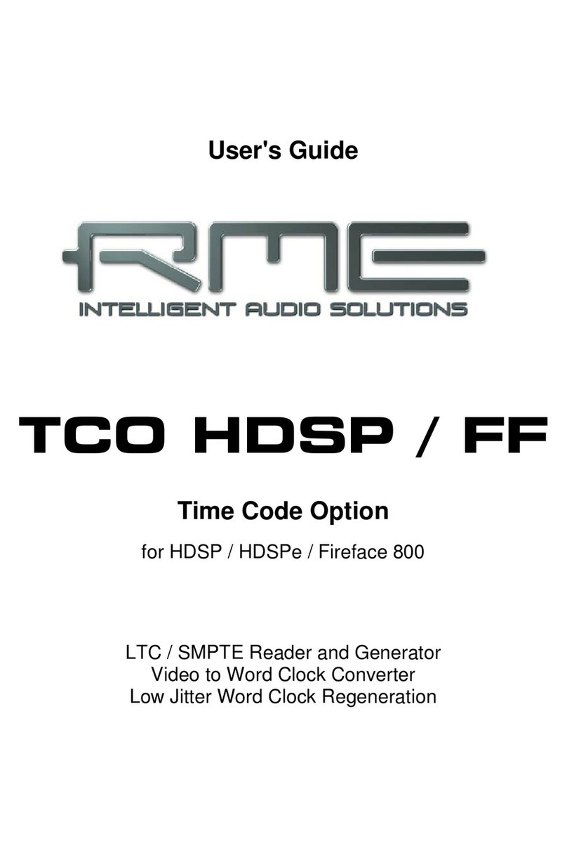 RME Audio TCO HDSP/FF user guide