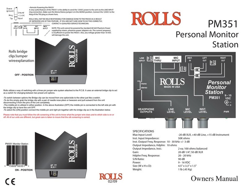 Rolls PM351 owner's manual