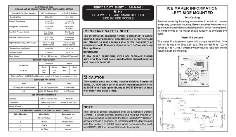 Frigidaire FRS6LC8FS3 Service User guide