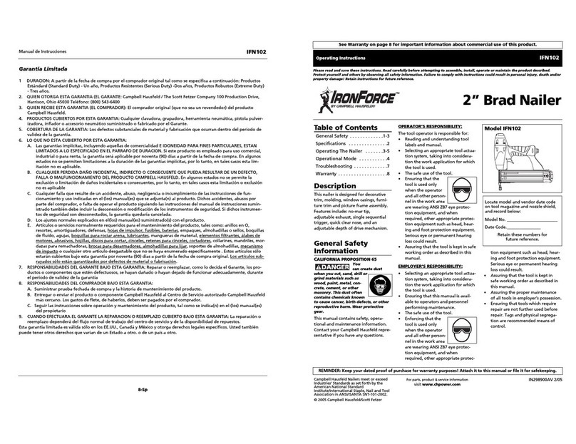 Campbell Hausfeld IronForce IFN102 User manual