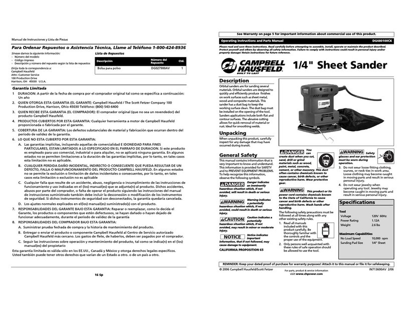 Campbell Hausfeld DG480100CK Service manual
