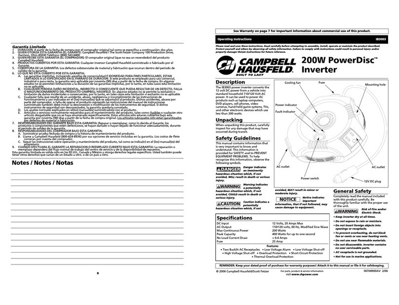 Campbell Hausfeld PowerDisc IB3003 operating instructions Campbell Hausfeld PowerDisc IB3003 operating instructions