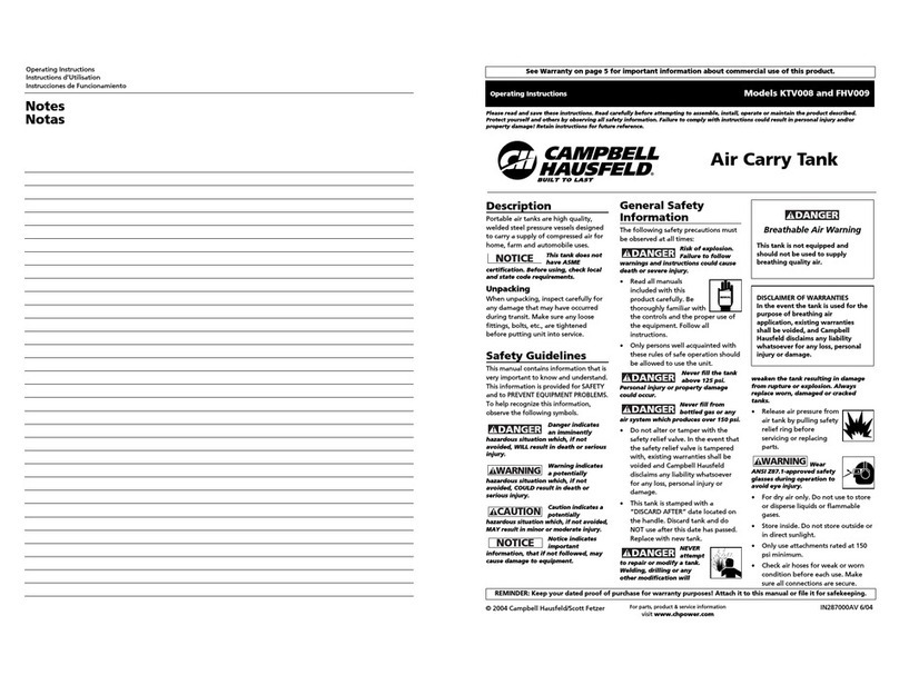 Campbell Hausfeld FHV009 operating instructions