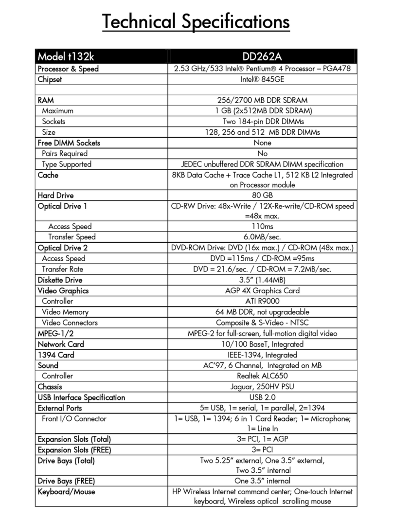 HP Pavilion t100 - Desktop PC User manual