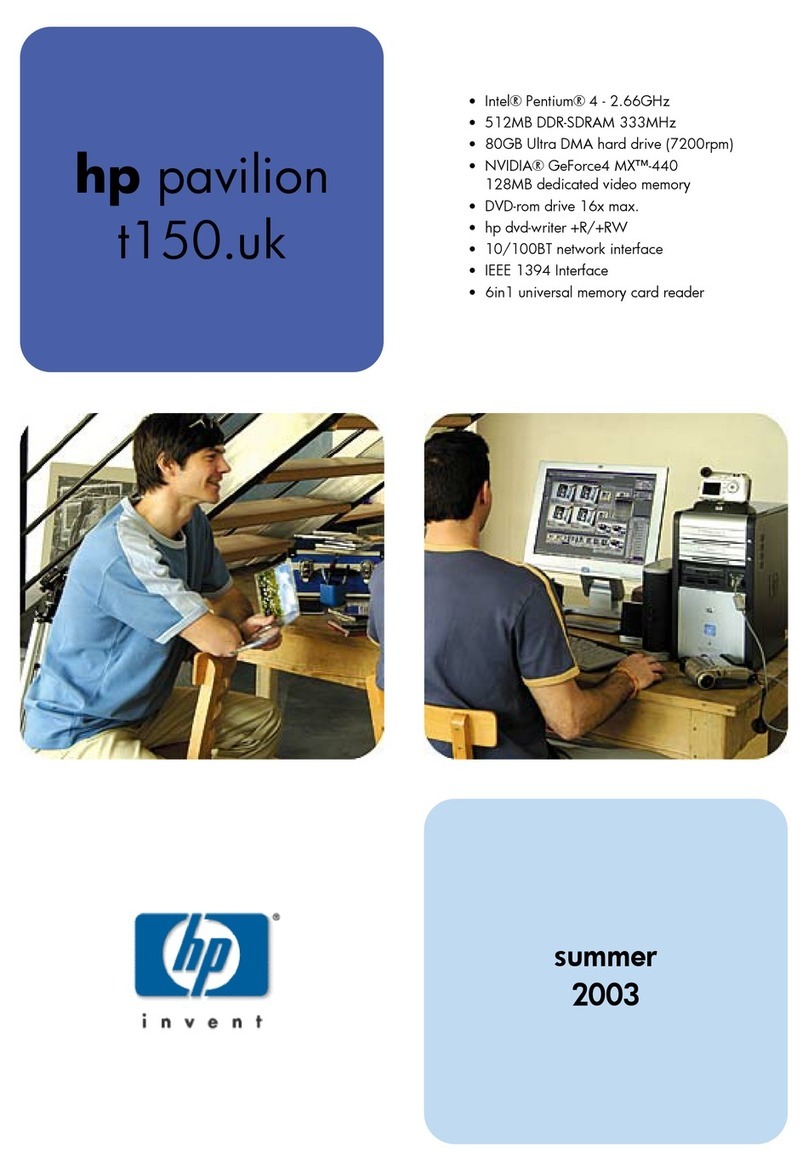 HP Pavilion t100 - Desktop PC Installation instructions HP Pavilion t100 - Desktop PC Installation instructions