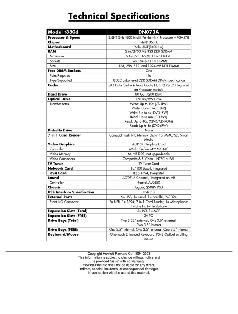 HP Pavilion t300 - Desktop PC User manual