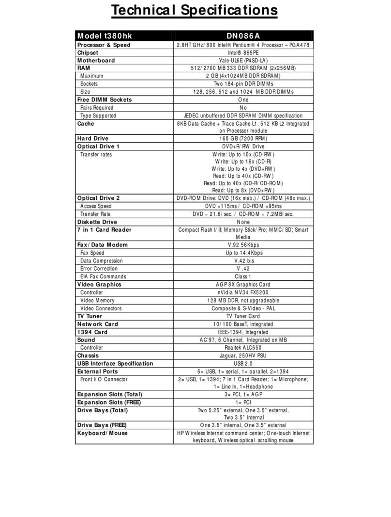 HP Pavilion t300 - Desktop PC User manual
