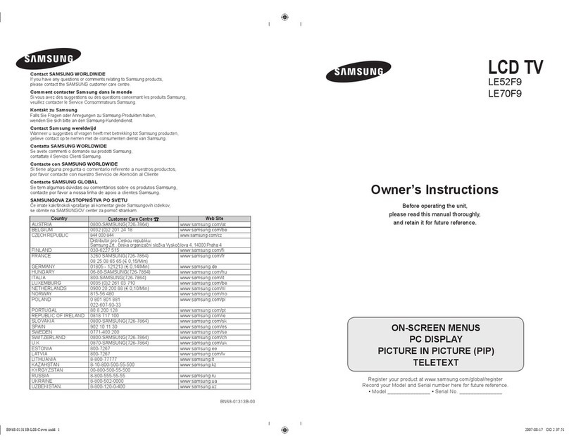 Samsung LE70F9 Owner's instructions