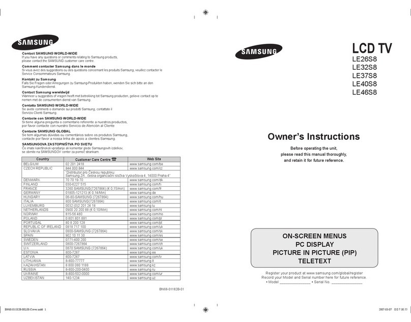 Samsung LE26S8 User manual