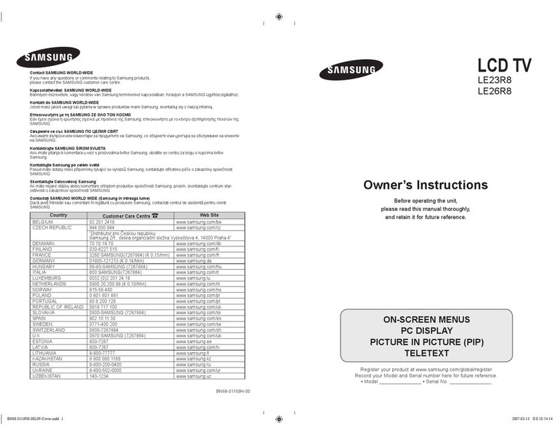 Samsung LE26R8 User manual