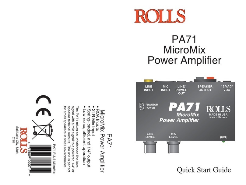 Rolls PA71 quick start guide