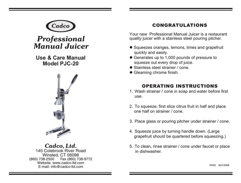 Cadco PJC-20 User manual