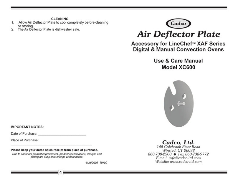 Cadco XC600 Use & care manual