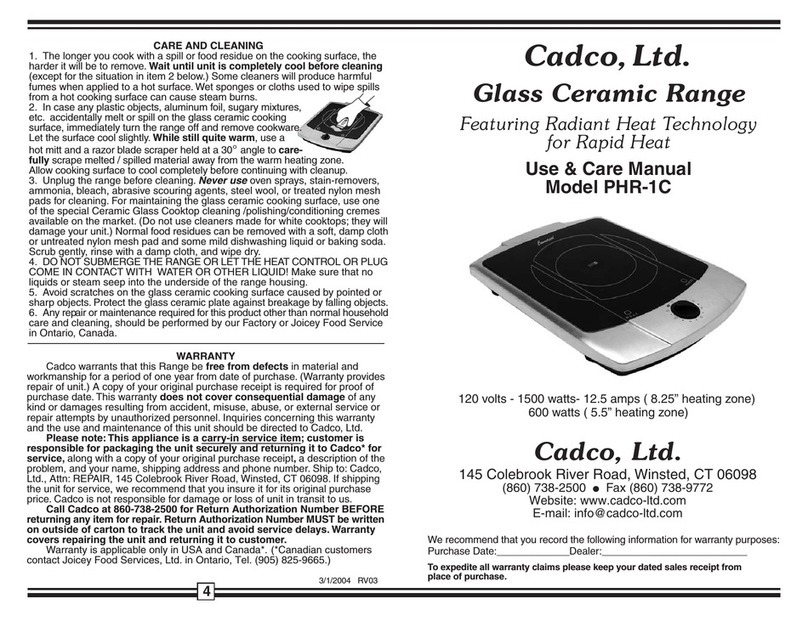 Cadco PHR-1C User manual