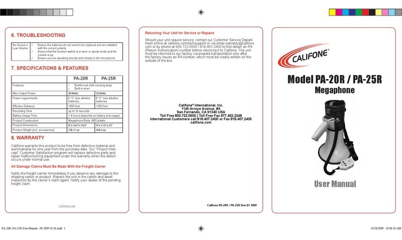 Califone PA-20R user manual