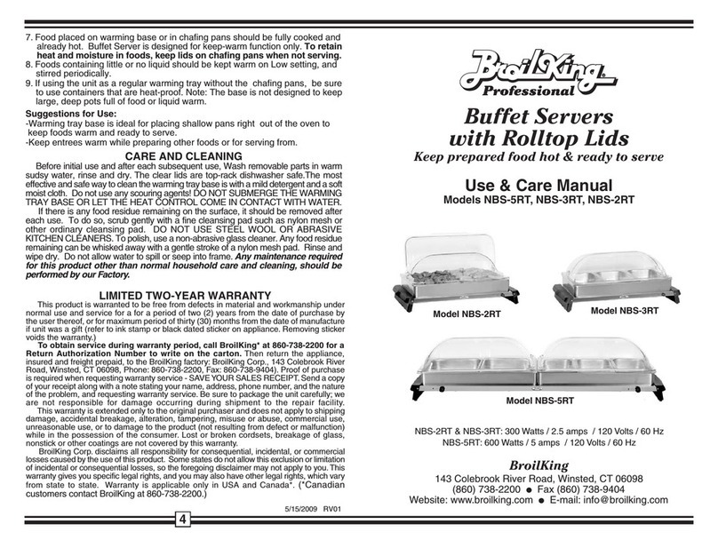 Broil King NBS-2RT Use & care manual