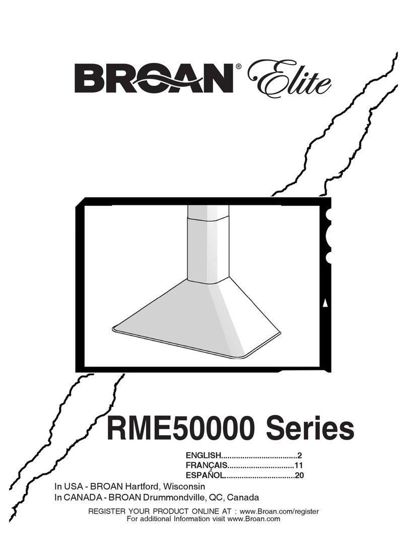 Broan Elite RME50000 Series User manual