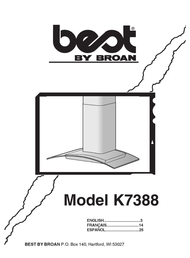 Broan Best K7388 Series User manual