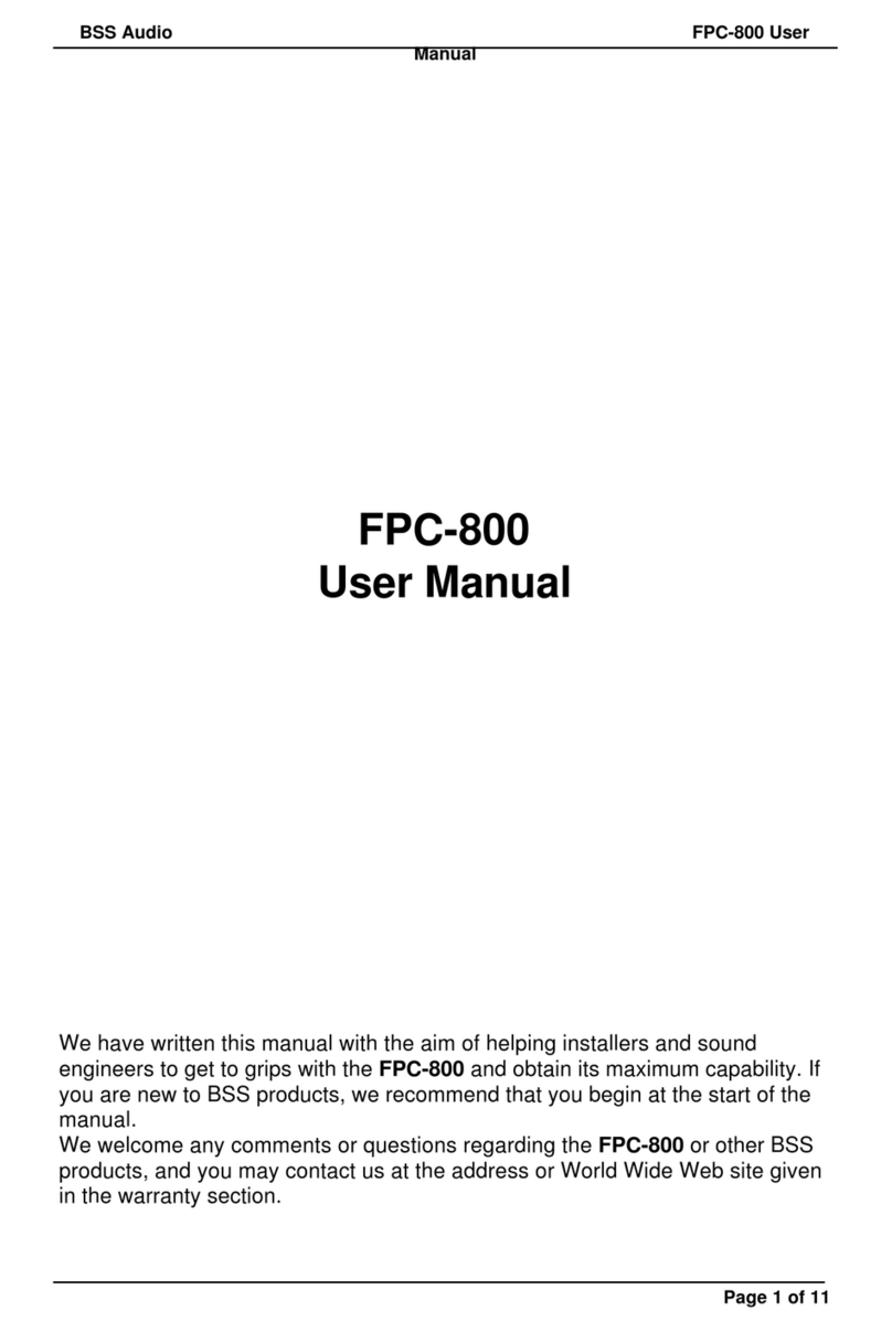 BSS Audio FPC-800 user manual