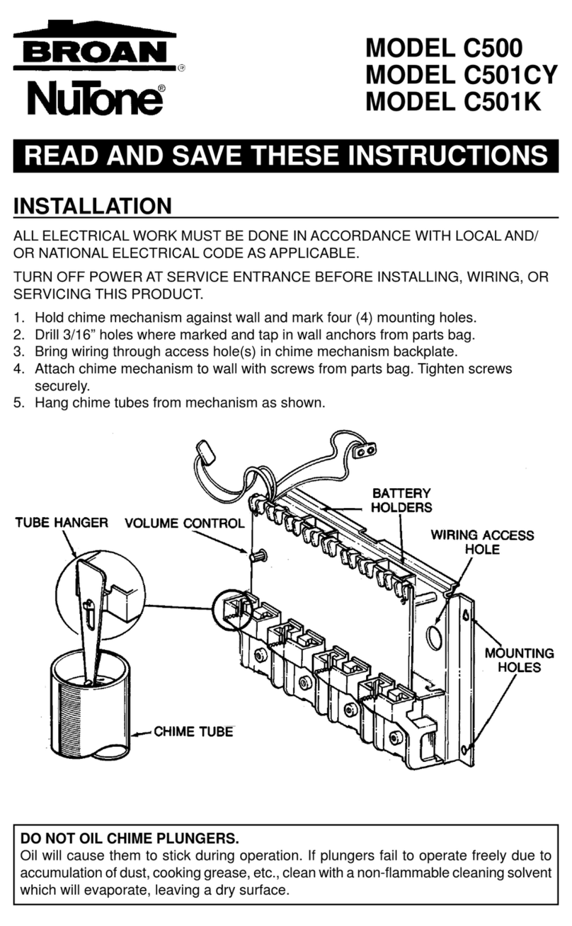 Broan NUTONE C500 instructions