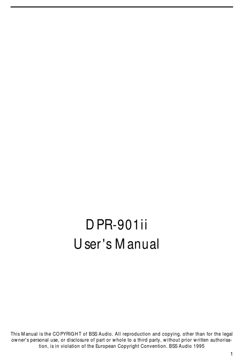BSS Audio DPR-901ii User's manual and operation guide