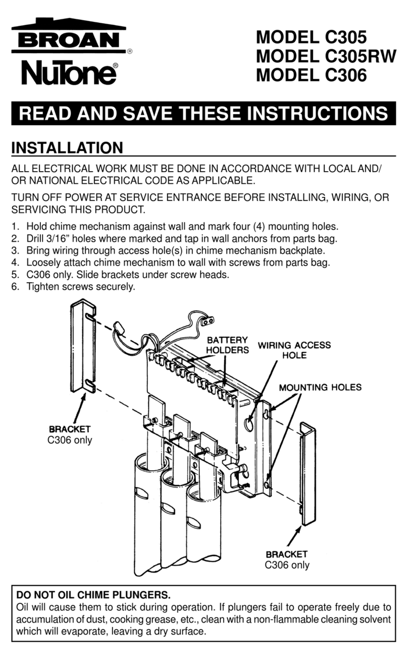 Broan NuTone C305 instructions