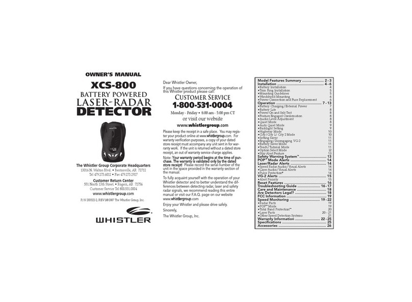 Whistler XCS-800 User manual Whistler XCS-800 User manual