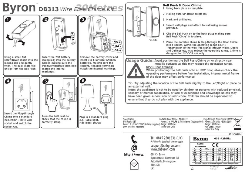 Byron DB313 Installation and operation instruction