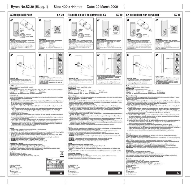 Byron SX-39 Installation and operation instruction
