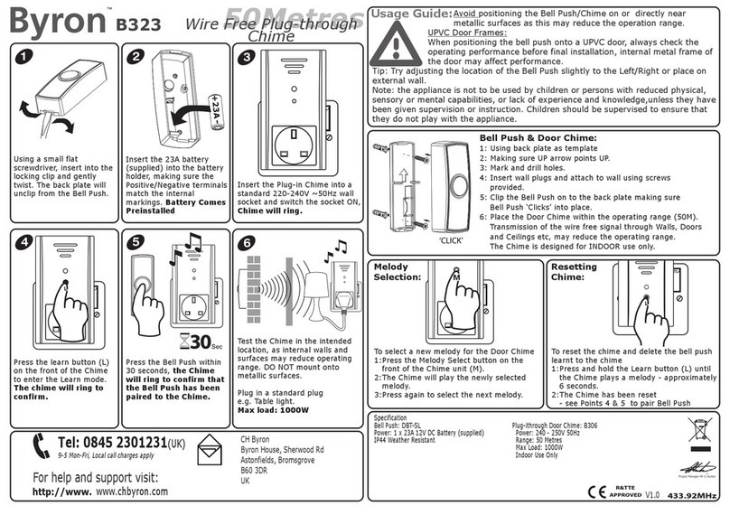 Byron B323 Installation and operation instruction