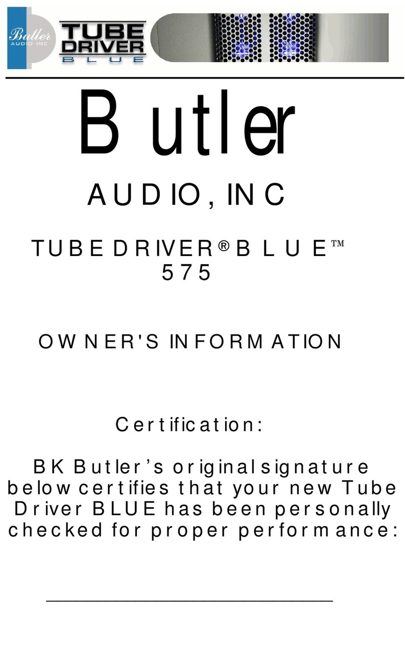 Butler TUBE DRIVER BLUE 575 Owner's Information