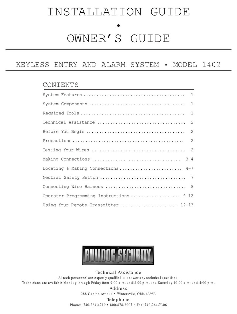 Bulldog Security 1402 Installation and owner's guide