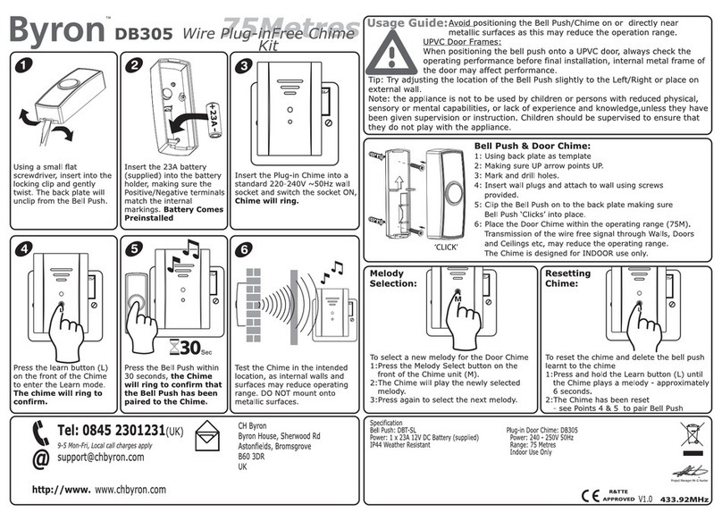 Byron DB305 Installation and operation instruction