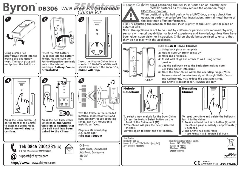 Byron DB306 Installation and operation instruction