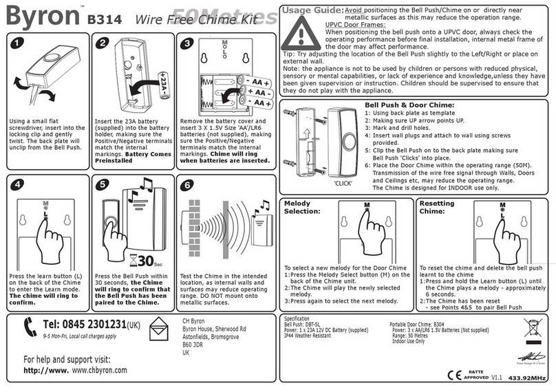 Byron B314 Installation and operation instruction