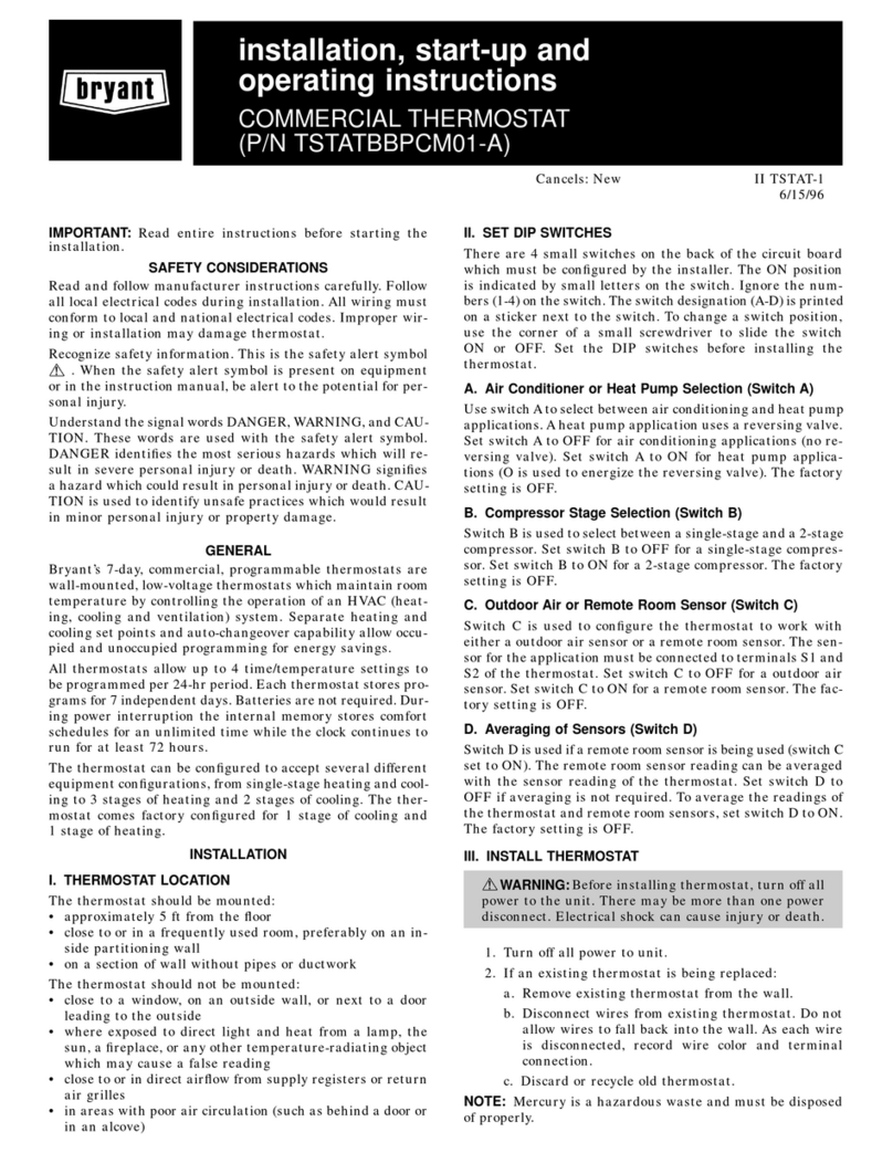 Bryant start-up and Instructions and recipes