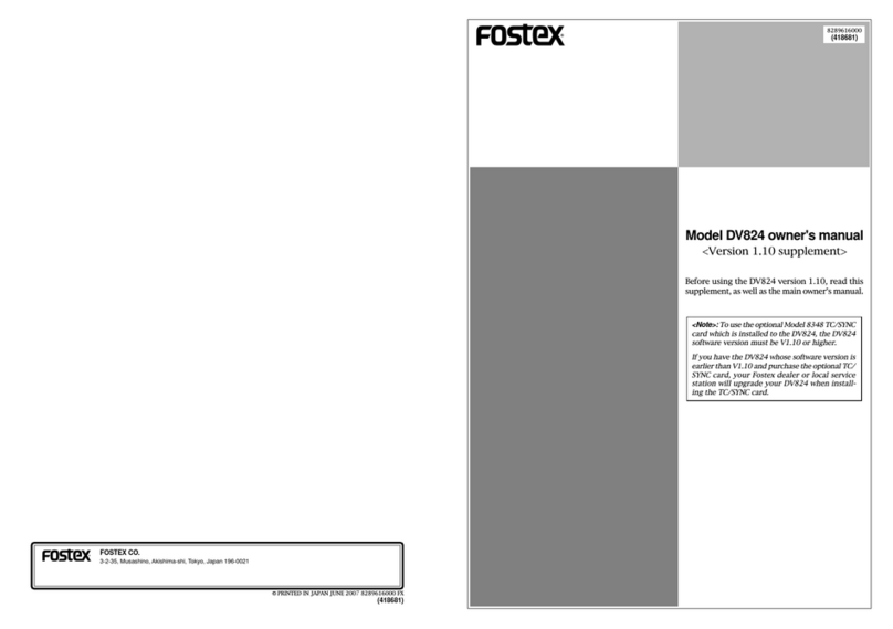 Fostex DV-824 Owner's manual supplement