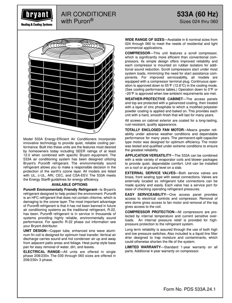 Bryant PURON 533A User manual